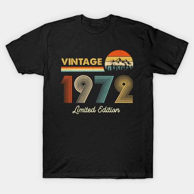 Retro Vintage 1972 Limited Edition 50th Birthday 50 Years Old Gifts T-Shirt by MartaHoward